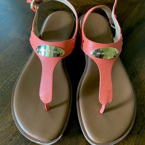 Michael Kors coral plate sandals